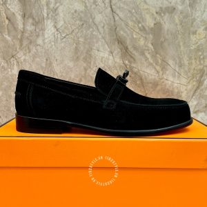Giày Loafer Hermes nam màu đen da lộn phiên bản cao cấp - Hình ảnh 7