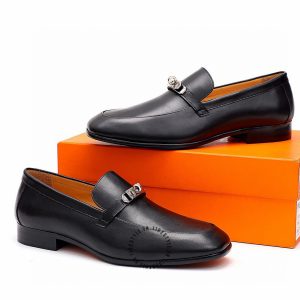 Giày Loafer Hermes nam màu đen da trơn phiên bản cao cấp - Hình ảnh 4