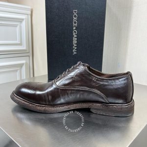 Giày nam Dolce & Gabbana màu nâu dây buộc cao cấp hàng hiệu - Ảnh 5