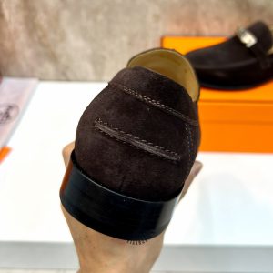 Giày Loafer Hermes nam màu nâu da lộn phiên bản cao cấp - Hình ảnh 8