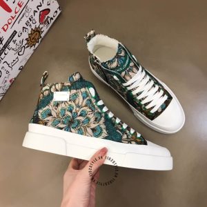 Giày thể thao D&G cổ cao hoạ tiết phối màu cao cấp - Ảnh 3