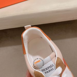Giày thể thao hàng hiệu Hermes trắng phối nâu fake loại chuẩn 1:1 - Hình ảnh 7