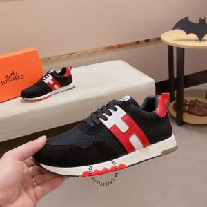 Giày thể thao hàng hiệu Hermes đen phối trắng fake loại 1 - Hình ảnh 6