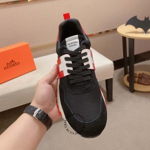 Giày thể thao hàng hiệu Hermes đen phối trắng fake loại 1 - Hình ảnh 2
