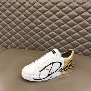 Giày thể thao D&G màu trắng gót vàng hàng hiệu Luxury - Ảnh 7