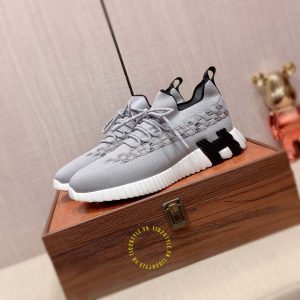 Giày Hermes thể thao hàng hiệu màu ghi replica 1:1 chính hãng - Hình ảnh 3