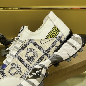 Giày thể thao Versace nam màu be họa tiết cao cấp hàng hiệu - Ảnh 7