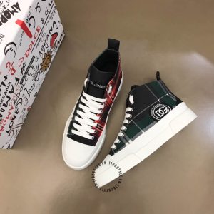 Giày thể thao D&G phối màu hoạ tiết kẻ plaid hàng hiệu - Ảnh 2