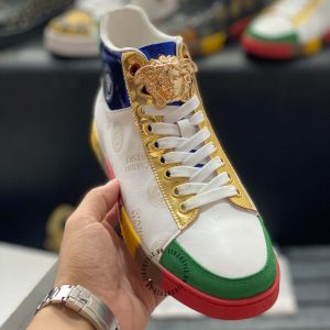 Sneaker Boot Versace nam màu be phối họa tiết hàng hiệu giá tốt - Ảnh 6