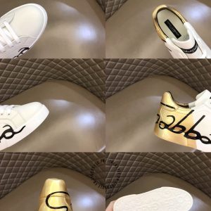 Giày thể thao D&G màu trắng gót vàng hàng hiệu Luxury - Ảnh 9