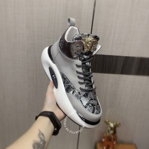 Giày sneaker boot Versace nam màu ghi logo cao cấp hàng hiệu - Ảnh 7