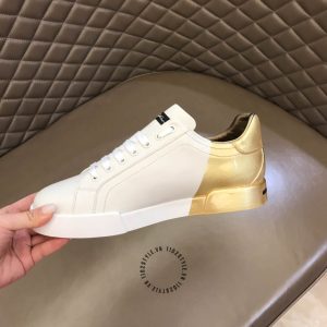 Giày thể thao D&G màu trắng gót vàng hàng hiệu Luxury - Ảnh 8