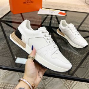 Giày thể thao Hermes màu trắng da xịn phiên bản hàng hiệu - Hình ảnh 4