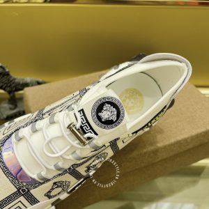 Giày thể thao Versace nam màu be họa tiết cao cấp hàng hiệu - Ảnh 8