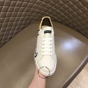 Giày thể thao D&G màu trắng gót vàng hàng hiệu Luxury - Ảnh 5