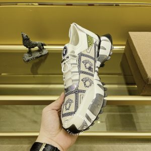 Giày thể thao Versace nam màu be họa tiết cao cấp hàng hiệu - Ảnh 5