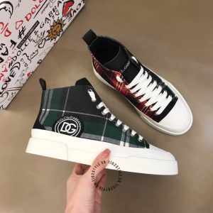 Giày thể thao D&G phối màu hoạ tiết kẻ plaid hàng hiệu - Ảnh 3