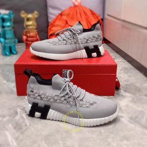 Giày Hermes thể thao hàng hiệu màu ghi replica 1:1 chính hãng - Hình ảnh 4