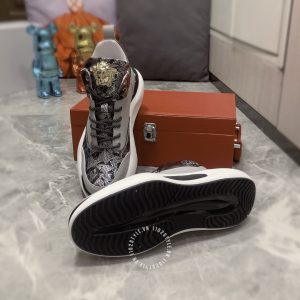 Giày sneaker boot Versace nam màu ghi logo cao cấp hàng hiệu - Ảnh 6
