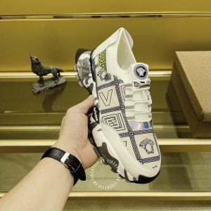 Giày thể thao Versace nam màu be họa tiết cao cấp hàng hiệu - Ảnh 4