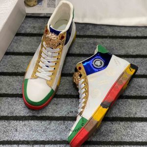 Sneaker Boot Versace nam màu be phối họa tiết hàng hiệu giá tốt - Ảnh 2