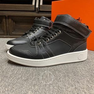 Giày sneaker boot Hermes nam da xịn màu đen cao cấp - Hình ảnh 6