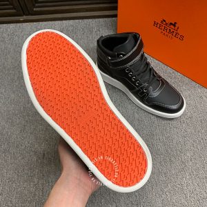 Giày sneaker boot Hermes nam da xịn màu đen cao cấp - Hình ảnh 7