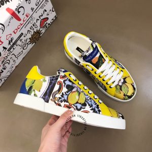 Giày thể thao Dolce & Gabbana vàng phối hoạ tiết cao cấp - Ảnh 2