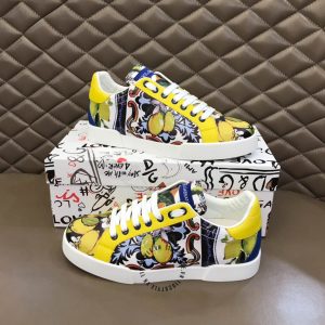 Giày thể thao Dolce & Gabbana vàng phối hoạ tiết cao cấp - Ảnh 4