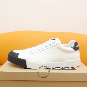 Giày thể thao D&G unisex trắng gót đen logo nổi hàng hiệu - Ảnh 4