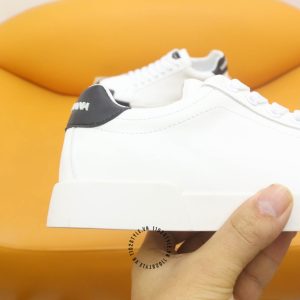 Giày thể thao D&G unisex trắng gót đen logo nổi hàng hiệu - Ảnh 8