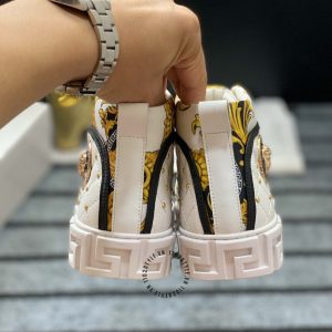 Sneaker Boot Versace nam màu trắng phối họa tiết vàng super fake - Ảnh 7