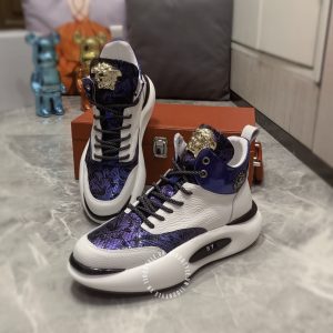Giày sneaker boot Versace nam màu trắng phối xanh super fake 1:1 - Ảnh 2