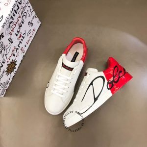 Giày thể thao Dolce & Gabbana màu trắng phối đỏ super fake 1:1 - Hình ảnh 2