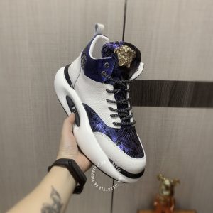 Giày sneaker boot Versace nam màu trắng phối xanh super fake 1:1 - Ảnh 7
