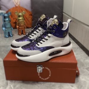 Giày sneaker boot Versace nam màu trắng phối xanh super fake 1:1 - Ảnh 5