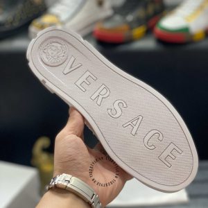 Sneaker Boot Versace nam màu trắng phối họa tiết vàng super fake - Ảnh 8