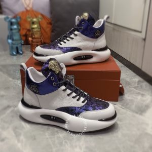 Giày sneaker boot Versace nam màu trắng phối xanh super fake 1:1 - Ảnh 3