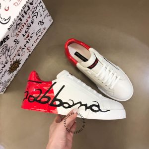 Giày thể thao Dolce & Gabbana màu trắng phối đỏ super fake 1:1 - Hình ảnh 3