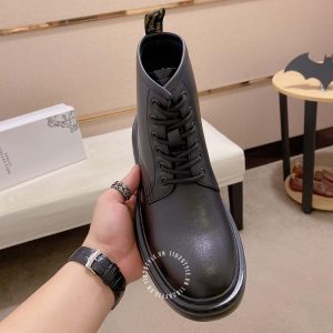 Boot Versace nam da cao cấp màu đen trơn replica 1:1 - Ảnh 3