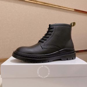 Boot Versace nam da cao cấp màu đen trơn replica 1:1 - Ảnh 2