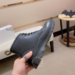 Boot Versace nam da cao cấp màu đen trơn replica 1:1 - Ảnh 4