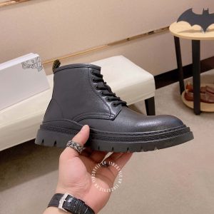 Boot Versace nam da cao cấp màu đen trơn replica 1:1 - Ảnh 6
