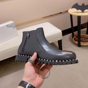 Boot Versace nam màu đen mũi kim loại rep 1:1 chính hãng - Ảnh 5