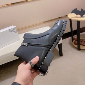 Boot Versace nam màu đen mũi kim loại rep 1:1 chính hãng - Ảnh 3