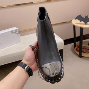 Boot Versace nam màu đen mũi kim loại rep 1:1 chính hãng - Ảnh 4