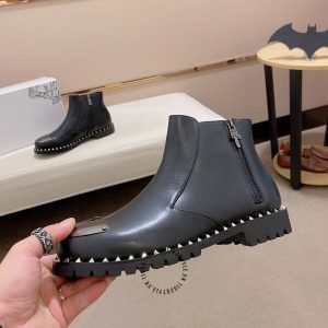 Boot Versace nam màu đen mũi kim loại rep 1:1 chính hãng - Ảnh 6