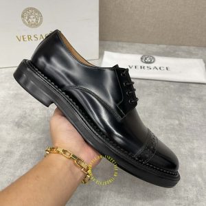 Giày tây cao cấp Versace nam màu đen replica 1:1 chính hãng - Ảnh 7