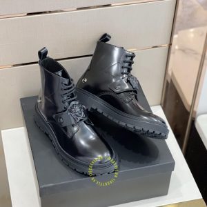 Boot Versace nam hàng hiệu màu đen logo nổi bật cao cấp - Ảnh 2
