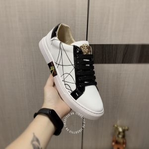 Giày thể thao Versace nam màu trắng dây buộc đen cao cấp - Ảnh 6